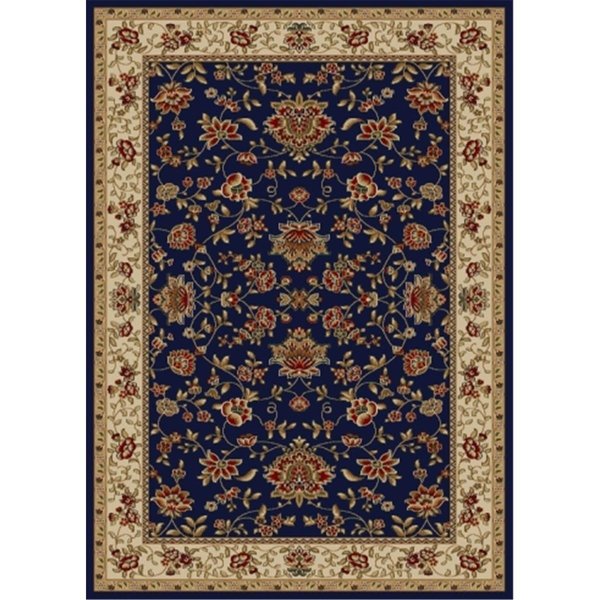 Radici Usa Inc Radici 1597-1451-NAVY Como Rectangular Navy Blue Traditional Italy Area Rug; 5 ft. 5 in. W x 7 ft. 7 in. H 1597/1451/NAVY